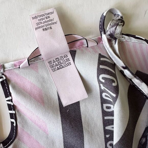 Victoria’s Secret Newspaper Floral Stripe Patchwork Print Satin Cami Tank S - Picture 8 of 12